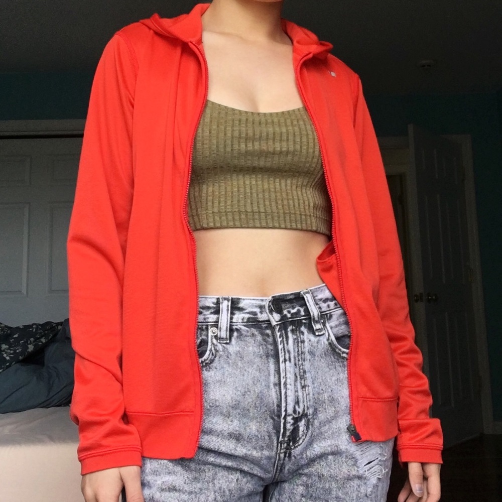 Uniqlo Red Hooded Windbreaker